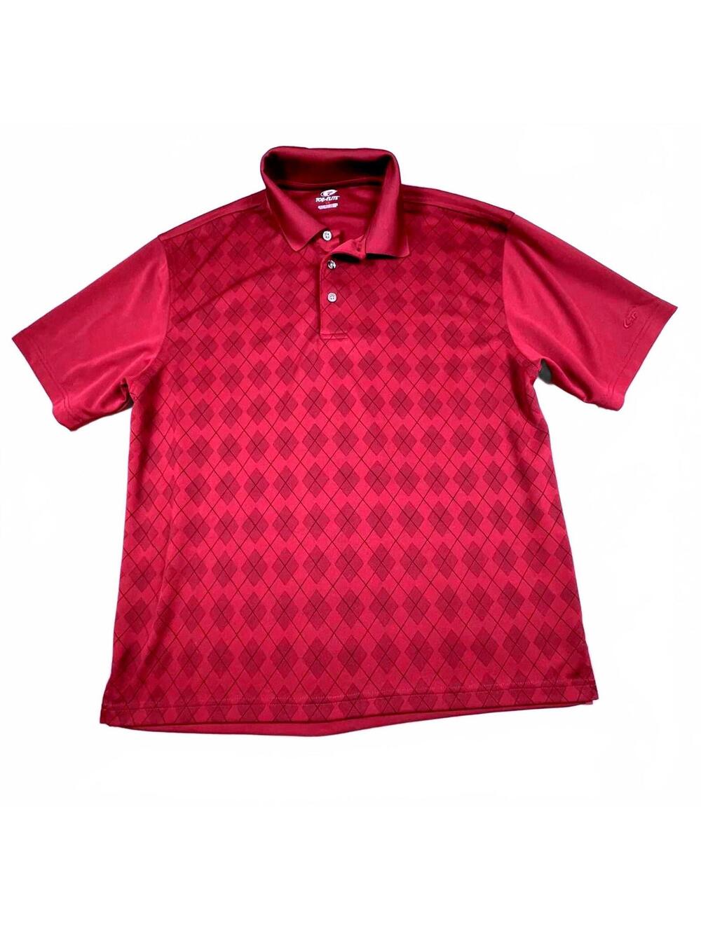 Top Flite Men's Burgundy Argyle Golf Polo Shirt